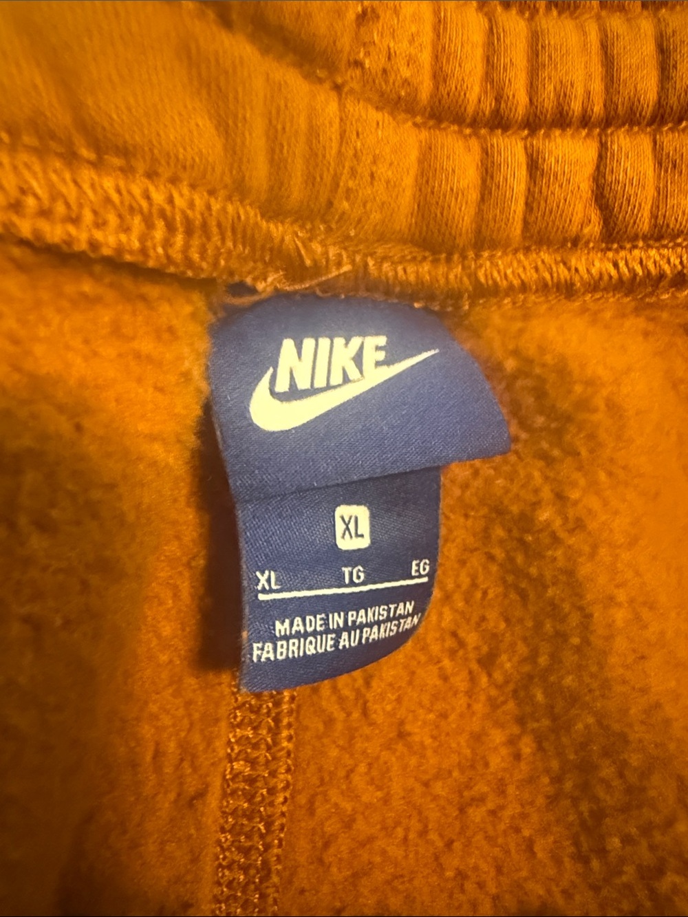 Nike Men’s Rust Orange Joggers with White Swoosh - Picture 2 of 4